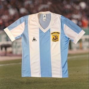 Argentina 1980/82 'Campeon Del Mundo' Soccer Jersey Le Coq Sportif Large Boys XS